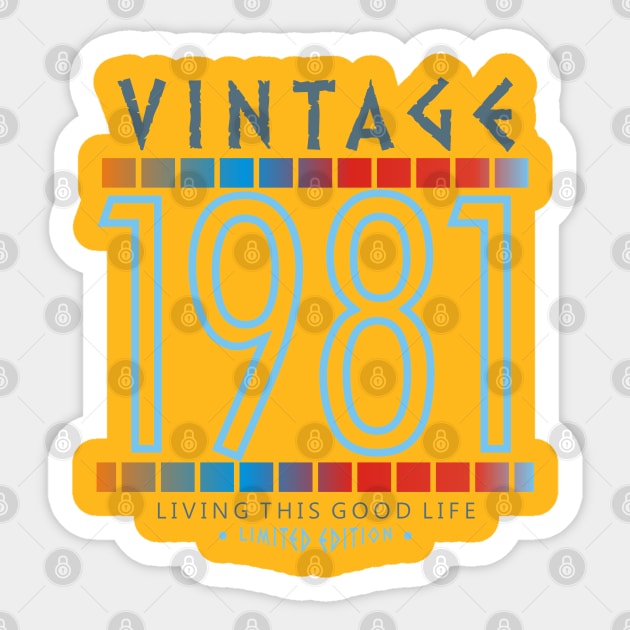 39th Birthday T-Shirt - Vintage 1981 Sticker by Reshartinc